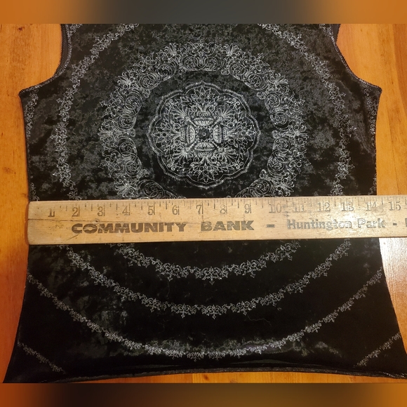 Realitree Art decor women's size Medium Tank Top Sparkle Design Y2K Velvet - Picture 7 of 9